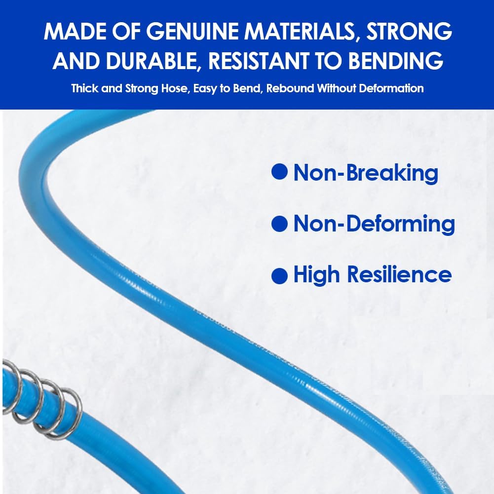 Grease Gun Hose Grease Gun Kit 23.6 inches Heavy Duty Flexible Gun Whip Hose Coupler Extension Spring Flex Hose Blue