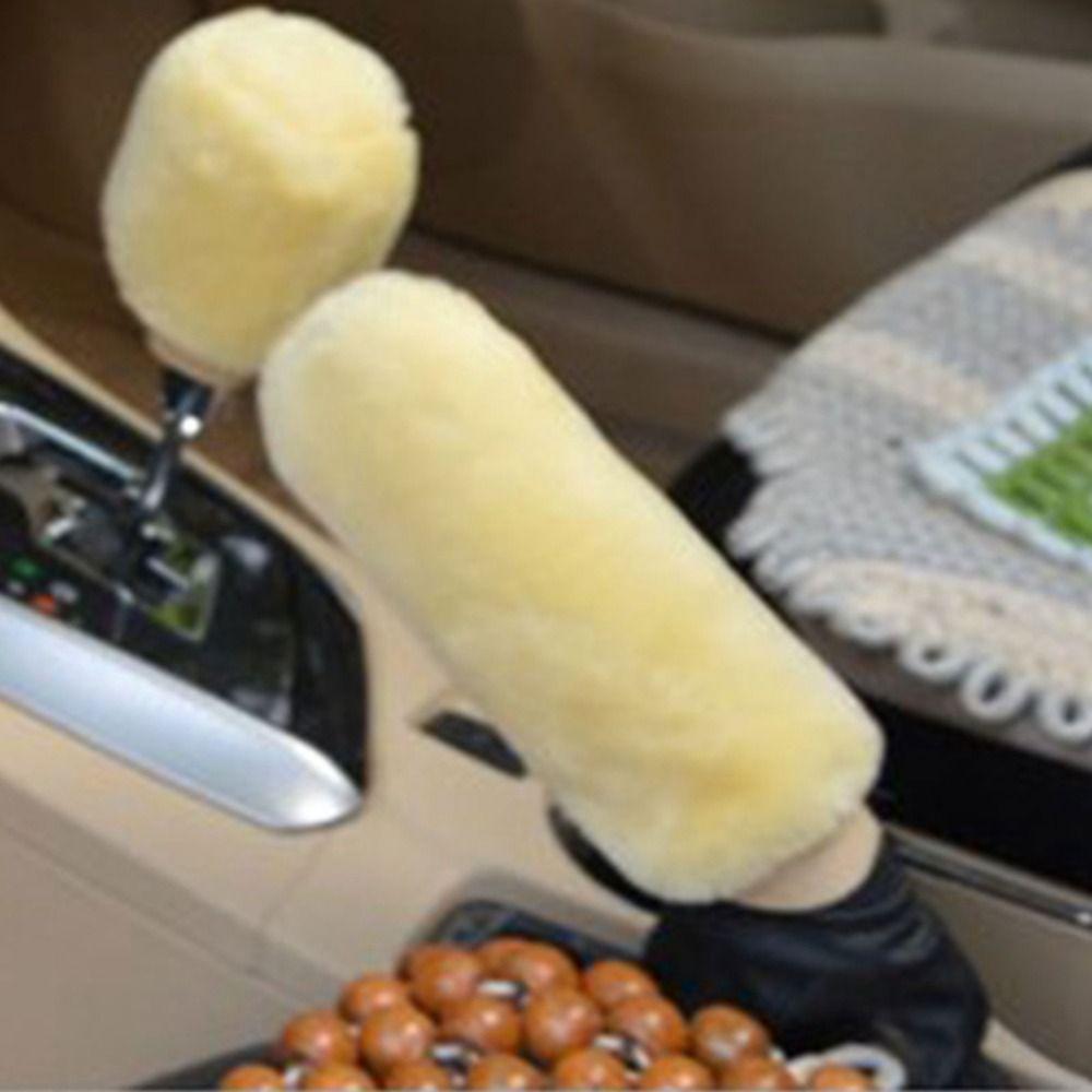 1 Pair of Soft Plush Handbrake Cover Set Warm Handbrake Grip Covers Automatic Transmission