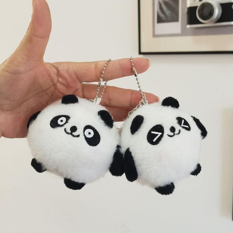 Cute Cartoon Panda Plush Keychain Doll Fat Dundun Toy Bag Hanging Accessories Mini Doll Doll