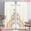 2pcs 2D Flat Printing Party Curtains Think Good Bike Ride Polyester Without Electricity 0 Use for Booths Studio Props
