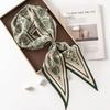 Elegant 2025 Autumn Double Crepe Diamond Scarf: High-End, Dual-Use, Double-Sided Print Shawl for Women