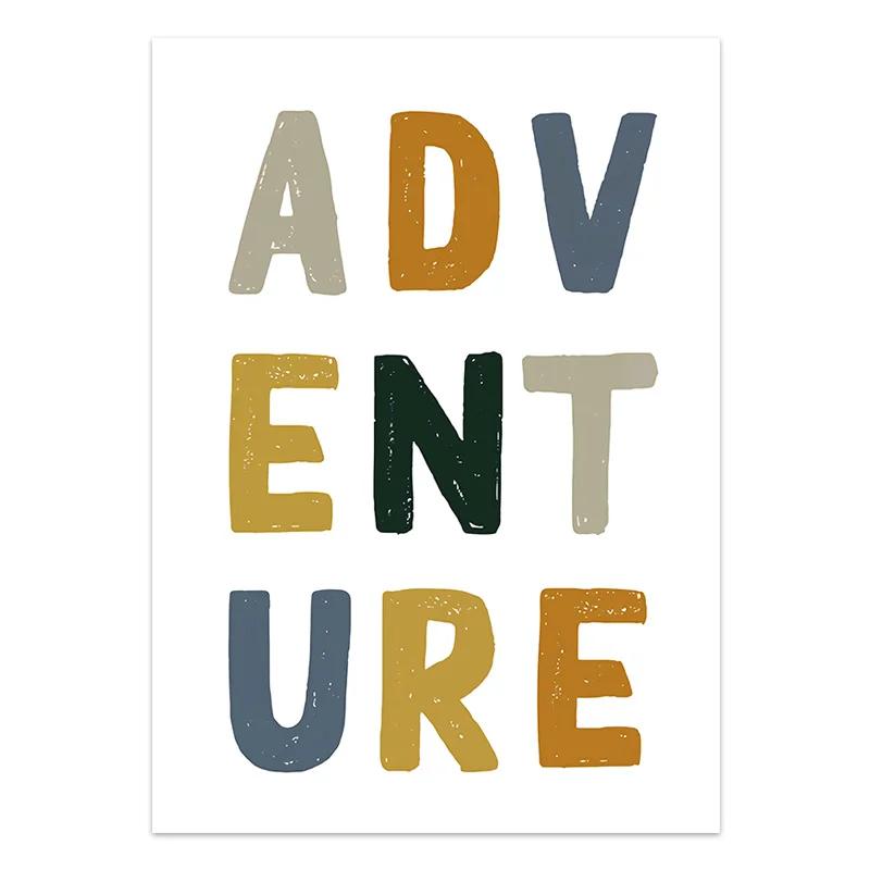 Алфавитная радуга Врата Лев Птица Настенное искусство Холст Живопись Скандинавские Постеры и Принты Мультяшные Настенные Картины для Декора Детской Комнаты