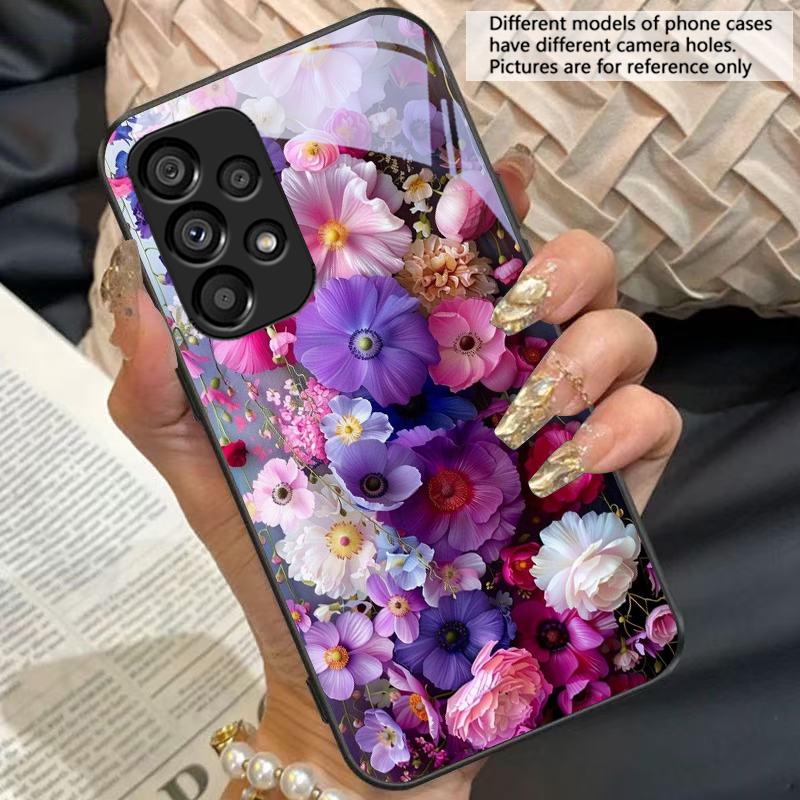 Цветущая золотая роза Для Samsung Galaxy S10 S20 Plus S21 FE S22 23 24 S25 Ultra Черный закаленное стекло чехол для телефона жесткий корпус