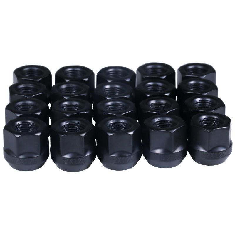 Черные гайки для дисков m12x1.25, m12x1.5 высота 21 мм Открытые гайки для колес шестигранник 19 мм 16 шт.
