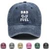 DAD FUEL" Print Snapback Baseball Cap, Father's Day Mesh Hat Raw Brim Trendy Fit Non-Stretch Fabric Adjustable Sun Hat