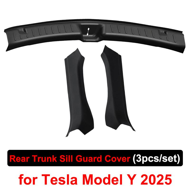 For Tesla Model Y Juniper 2025 Rear Trunk Storage Box Rear Trunk Door Sill Protector Strip Cover Sill Guard Protect Accessories