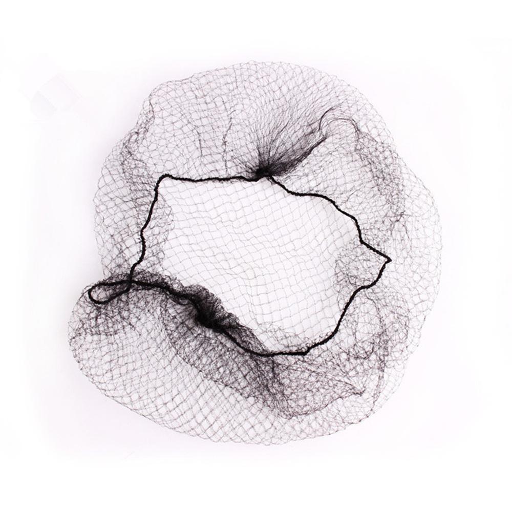 100Pcs Black Invisible Hair Nets Bun Cover Elastic Edge Mesh Hairnet Stretch Cap