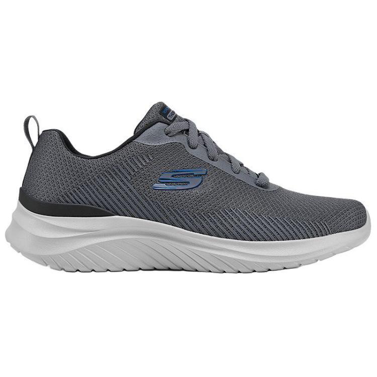 Skechers Спортивные мужские простые удобные прочные дышащие упругие низкие повседневные кроссовки Мужские кроссовки Серый 8790233-CCBK