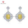 Luxury Women Drop Earring Ascher Yellow Diamond Wedding Engagement Party Gift