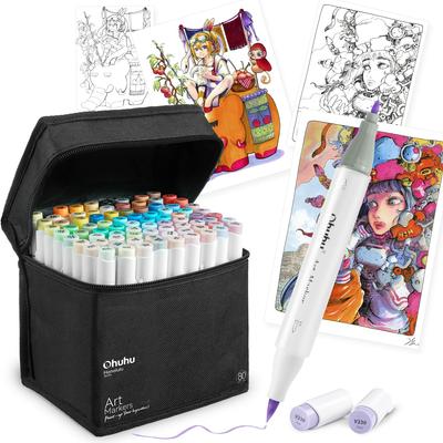 Кисть для рисования Ohuhu 80 81 Professional Light Pastel Marker Alcohol Blender Pen Included Honolulu B Series Marker, Type, Colors, Pieces, Use,