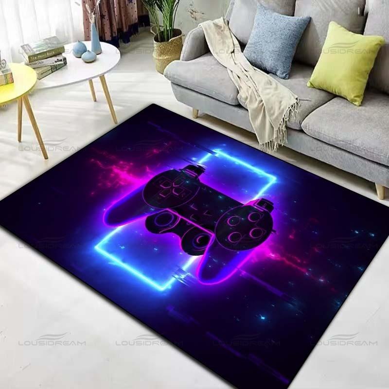 Cartoon Game Controller Decorative Rug Square Flannel Gaming Carpet Modern Home Living Room Floor Mats Bedroom Rug