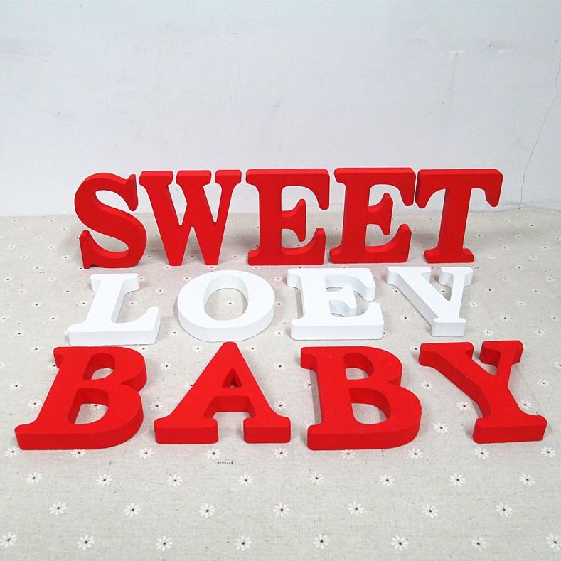 White Wooden Letter & Number Ornaments Home Wedding Decor Photo Shooting Props