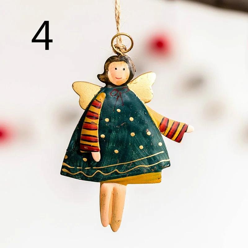 Украшения для вечеринки Подарочный рождественский кулон Рождественская елка Кукла Подвесные металлические украшения DIY Рождественский день Санта-Ангел Клаус