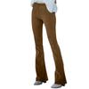 Women's Corduroy Flare Pants Elastic Waist Bell Bottom Trousers