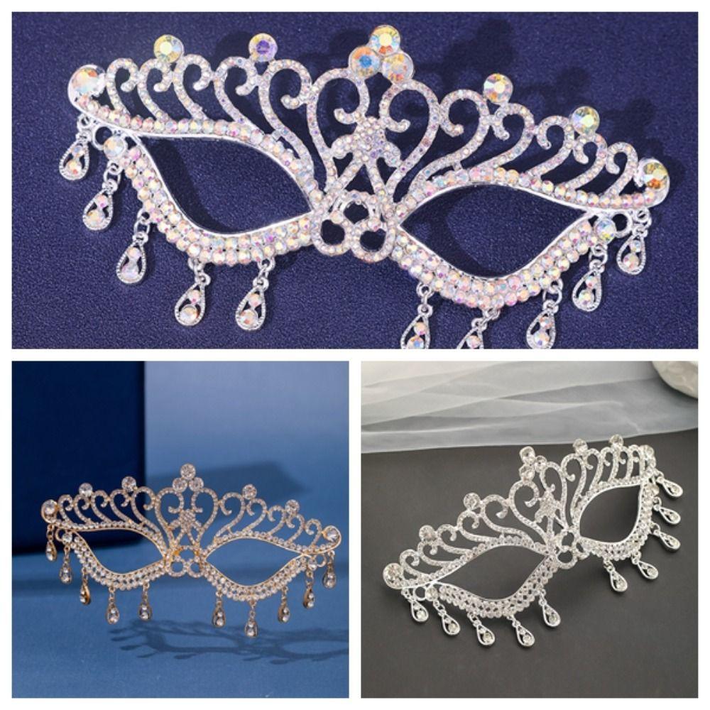Tassel Rhinestone Mask Veil Facial Jewelry Accessories Creative Masquerade Mask Photo Prop