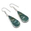 Натуральный индийский моховой агат 925 пробы серебро Ювелирное изделие Серьга 1,89" AEE-10942