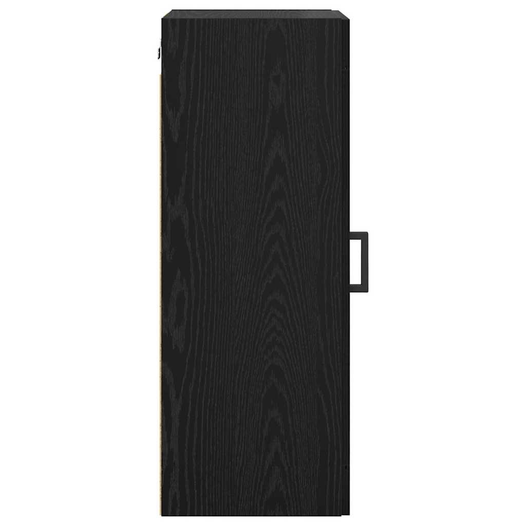Wall Mounted Cabinet Black Oak Effect 34.5 x 34 x 90 cm