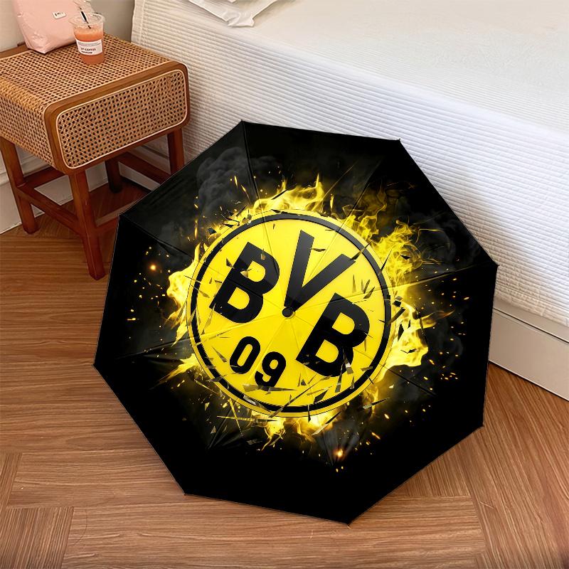 BVB09 pattern, automatic folding umbrella, portable and foldable design, 8 ribs, a Christmas or birthday gift.