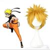 Новый парик для косплея аниме Акацуки Узумаки, короткий, золотистый, пушистый, лохматый, многослойный, термостойкий, синтетический парик + шапочка для парика + повязка на голову