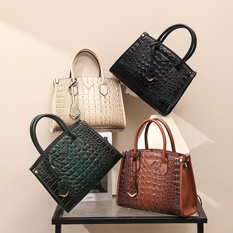 Retro Fashion Shoulder Bag Urban Simple Large Capacity Handbag Crocodile Print Women's Crossbody Bag