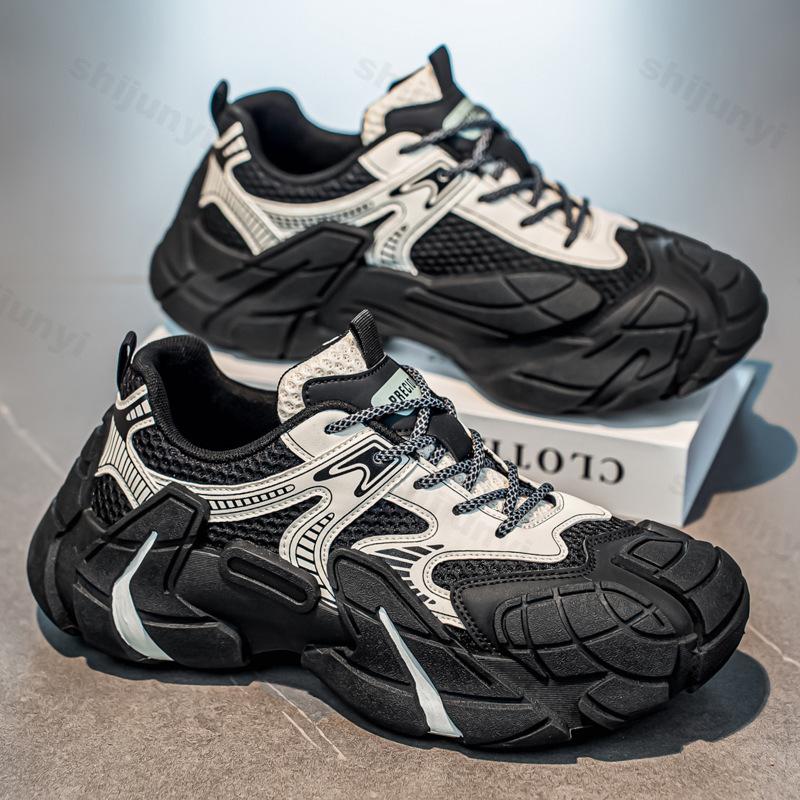 Модные нишевые мужские кеды с низкой посадкой и толстой подошвой, повседневная спортивная обувь 2025 осень, новинка, сетчатые дышащие удобные модные универсальные массивные кроссовки