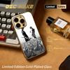 T-Tokyo Ghoul Pop Hot Japan Anime Phone Case For Iphone 17 16 15 14 13 12 11Pro Plus Max Luxury Gold-plated Glass Phone Case