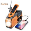 Emergency Solar Radio with Flashlight SOS Alarm IPX3 Waterproof Multifunctional Hand Crank AM/FM Weather Radio