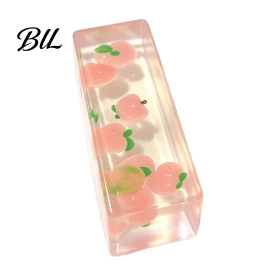 Transparent Fruit Strip Toy Clear Bar Squeeze with Fake Inside, Stress Relief Shapeable Stick Sensory Toy, Figdet for Home Office School Focus