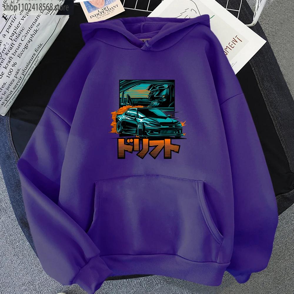 Initial D JDM Men Hoodie Men Japanese Car Streetwear Anime Print Winter Nissan Silvia Dorifto Casual Women