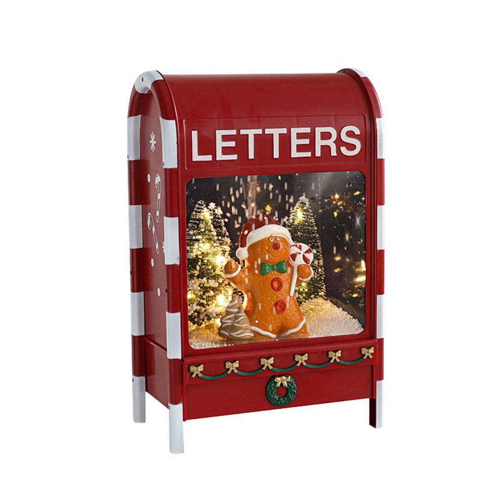 Рождественский почтовый ящик плавающий снег маленький снеговик рождественское украшение орнамент музыкальная шкатулка креативный орнамент