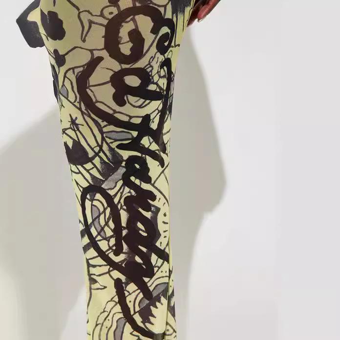 Летний повседневный костюм с коротким рукавом и принтом 2024 г.