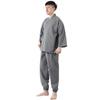 [Poweforest] Workwear Samue Men's Spring/Summer 100% Cotton Front-Opening Yukata Large Size Slightly Traditional Japanese Clothing Set (Gray, 3L)