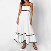 Женские летние кружевные повседневные платья без рукавов с лямкой на шее