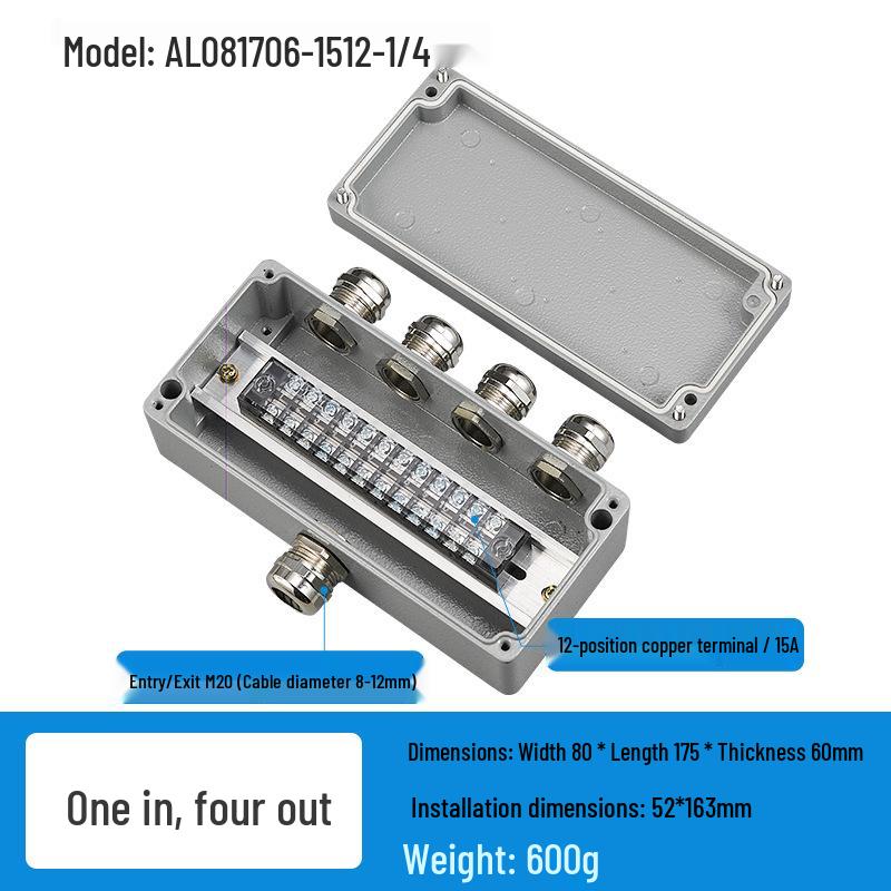 Aluminum Alloy Waterproof Outdoor Junction Box with Terminals