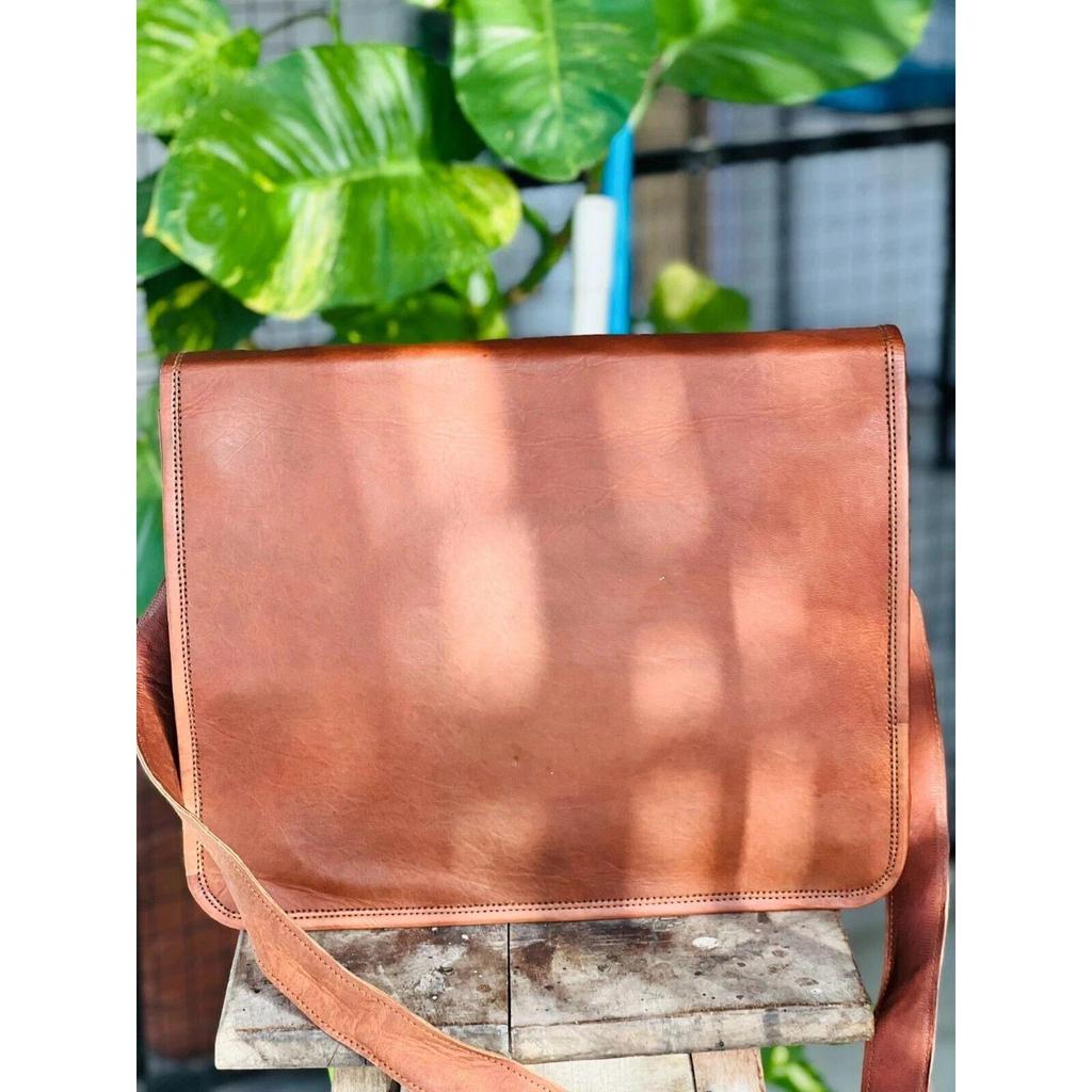 Мужская кожаная винтажная сумка-мессенджер для ноутбука ручной работы, портфель-сатчел