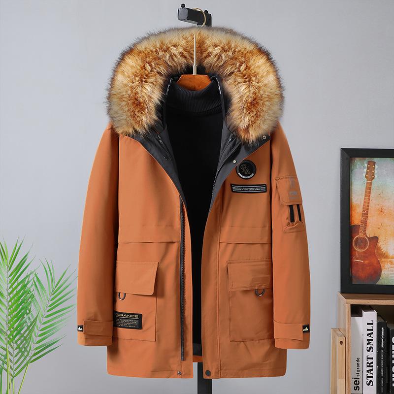 Plus Size Fat Men's Removable Inner Liner Cotton Coat Men's Coat Plus Fat Enlarged Fur Collar Style Down Cotton Coat Winter Cotton Jacket 4XL-10XL