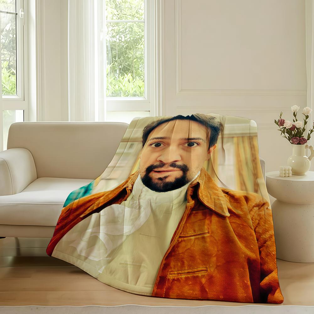 Fashion print L Lin Manuel Miranda Blanket For Sofa Office Bed Plane Travel Sleep Read Relax Camping Soft And Warm