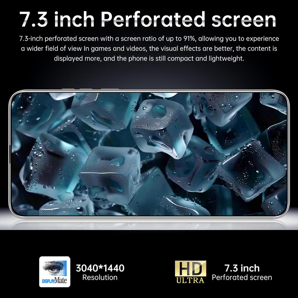 S12 Plus 5G Smartphone - 7.3-inch Large Screen, 2GB RAM + 16GB ROM, Premium Circular Camera Design