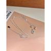 925 Sterling Silver Blue Water Drop Necklace Adjustable Clavicle Chain Ins Silver Necklace