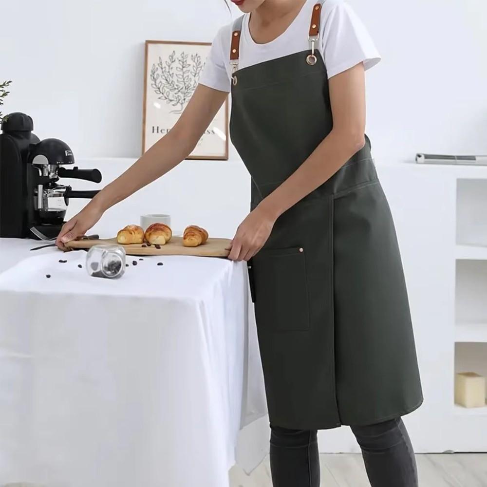 Breathable Sleeveless Apron Canvas Working Clothes Portable Cooking Aprons For Restaurants Cafe