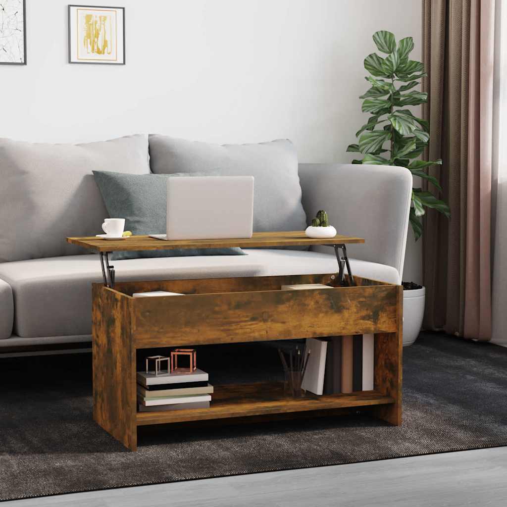 Coffee Table Smoked Oak 102 x 50 x 52.5 cm Particleboard