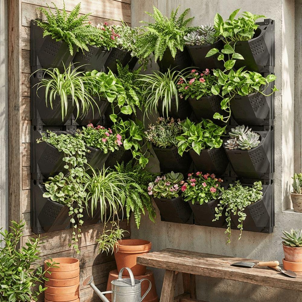 Plastic Wall Flowerpot Self Watering Planting Box Vertical Planter  Vertical Garden