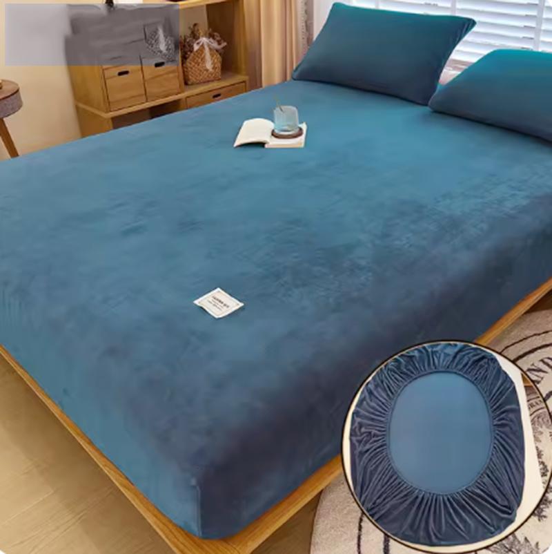 Простыня на резинке простого однотонного цвета, скандинавский чехол для матраса, плюшевая простыня, зимняя теплая эластичная мягкая простыня с резинкой
