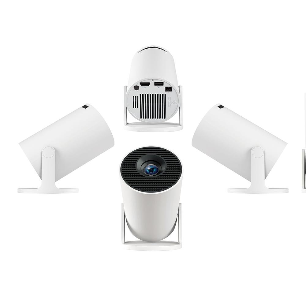 HY300 Pro+ 180° Free Projection Screen Mirror 170 Lumens 4K LED Projector Small Size for Home Theater Android 14 Operating