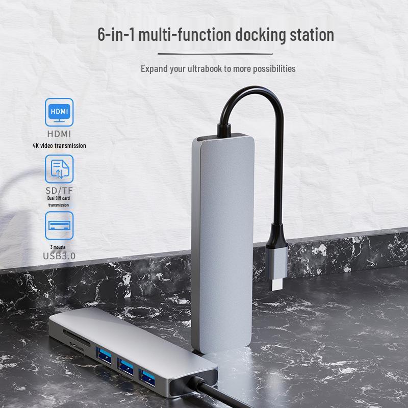 6-в-1 USB-C концентратор 4K док-станция для ноутбуков MacBook