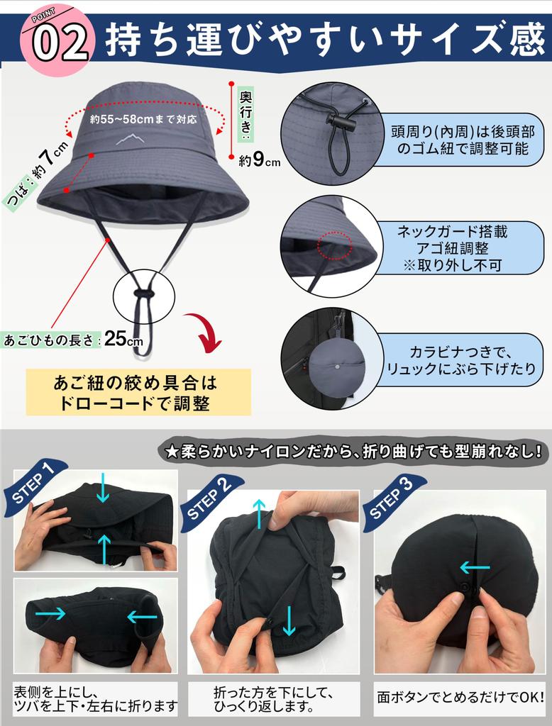 Панама Сафари Вода Встроенная УФ Защита от солнца Горы УФ Быстрая Широкая Солнце Маленький Хаки [GOKEI] Шляпа, Шляпа, Мужская, Женская, Водоотталкивающая, [Складная, Для хранения],