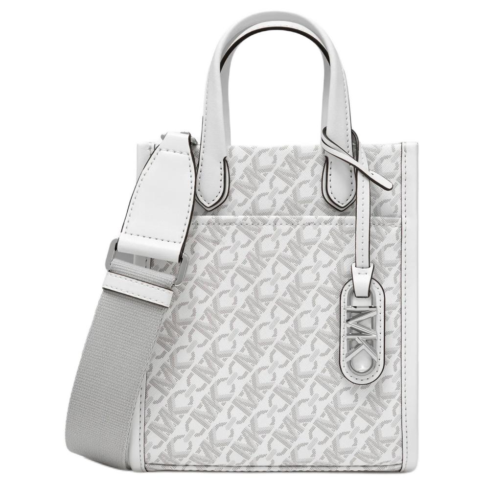 Michael Kors MK Gigi Сумка через плечо с принтом логотипа из искусственной кожи Мини Женские сумки Белый 32H3S3GC4V-101