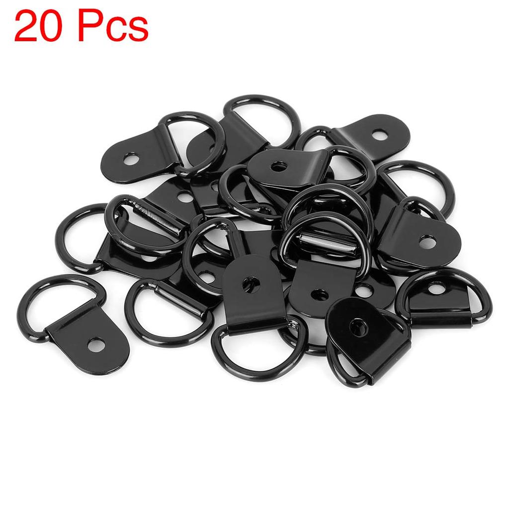 XAUTOHAUX крепежное кольцо для прицепа, D-образное кольцо, фиксированный якорь для автомобиля, грузовика, прицепа, автофургона, лодки, железо, нержавеющая сталь, черный цвет, 20 шт.