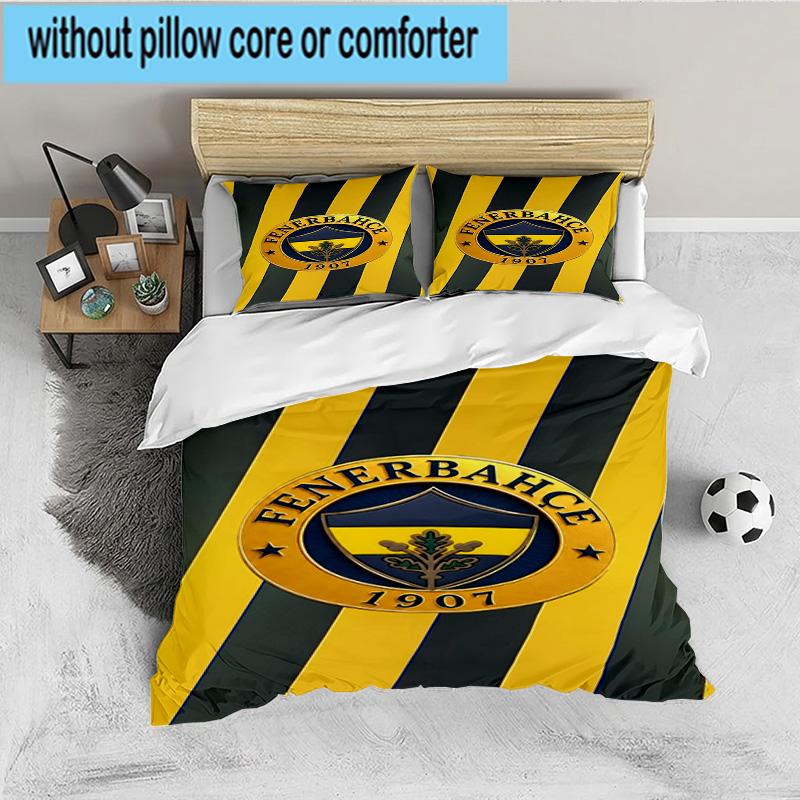 Fenerbahçe Crest Design 3PCS Bedding set,Ideal for 1pc Duvet Cover And 2pcs Pillowcases Perfect for Fan gift,Ideal for Bedroom, Dormitory
