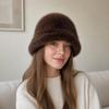 Утолщенная Рыбацкая Шапка Мягкий Плюшевый Шарф-Крест Удобная Шапка-Шарф из Искусственного Меха Зима
